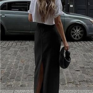 Commense Black Maxi Skirt